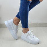 Pantofi Casual Dama din Piele Naturala,Erika,albi